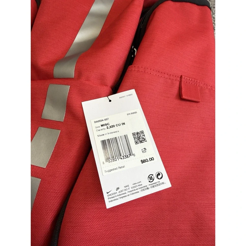 Nike Hoops Elite Pro Backpack Red Black Silver Basketball BA5554-657 38L NEW